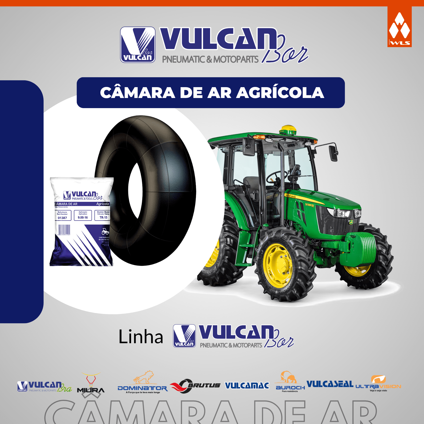 Câmara ar trator agrícola aro 18 - diant. (10.5/80-18 *tr15)
